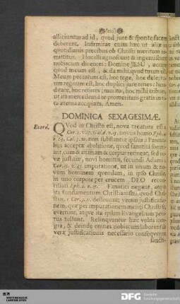 Dominica Sexagesimæ.