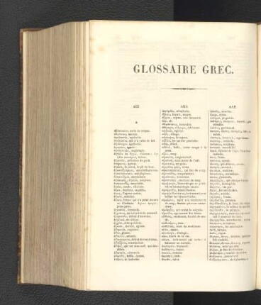 Glossaire Grec.
