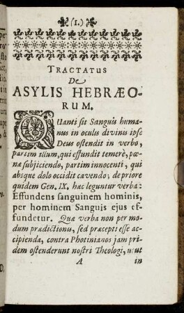 Tractatus De Asylis Hebraeorum
