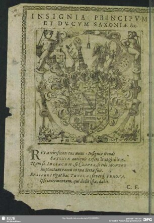 Insignia Principum Et Ducum Saxoniae & c.