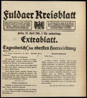Ausgabe vom Dienstag, den 25. April 1916.