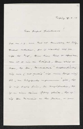 Brief von Hermann Bahr an Gerhart Hauptmann