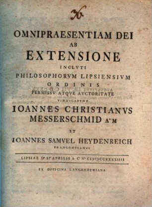 Omnipraesentiam Dei Ab Extensione