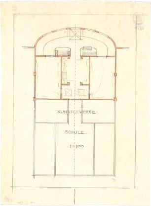 Pfann, Paul; Nürnberg; Landesausstellung 1906, Kunstausstellungsgebäude - Kunstgewerbeschule (Grundriss)