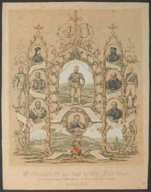 Gedenkblatt an das dritte Jubiläum der evangelischen Reformation in den badischen Landen im Jahr 1856