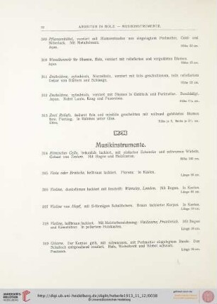 Musikinstrumente (Nr. 314-324)