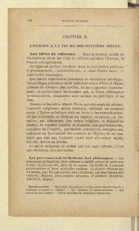Chapitre X. L'Europe à la fin du dix-huitième siècle