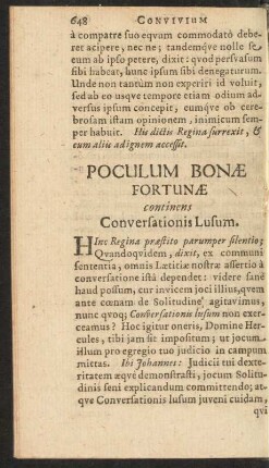 Poculum Bonae Fortunae continens Conversationis Lusum.