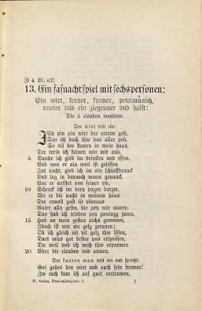 Sämmtliche Fastnachtsspiele : in chronologischer Ordnung nach den Originalen, 2. Dreizehn Fastnachtspiele aus den Jahren 1539 - 1550