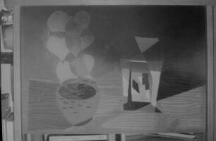 Stilleben mit Laterne. Deckfarben, Spritztechnik (1935/1937; H. Rose)