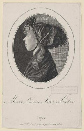 Bildnis der Marie Louise Joh. de Seutter