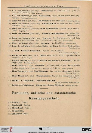 Persische, indische und Ostasiatische Kunstgegenstände (Nr. 1118-1302)