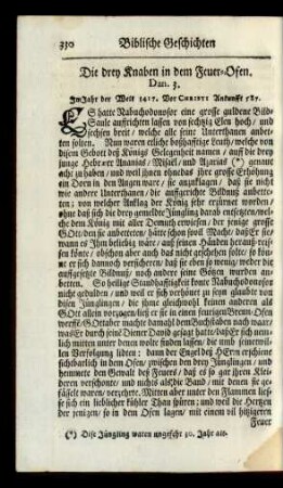 Die drey Knaben in dem Feuer-Ofen. Dan. 3.
