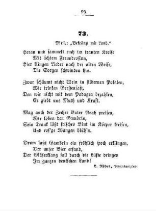 73. Mel.: "Bekränzt mit Laub"