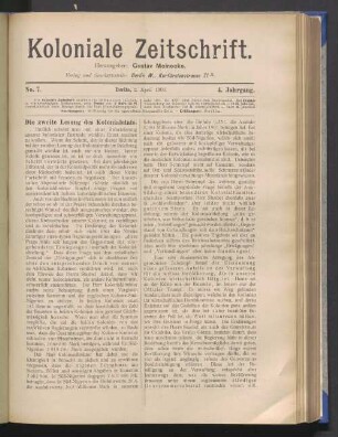 No. 7. Berlin, 2. April 1903