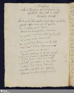 Bl. 55-79. Tragedia mit 15 Persohnen zu recidiern die khindtheit Mose.