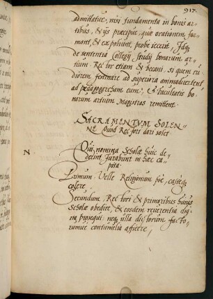 Sacramentum solenne Quod Rectori dari solet.
