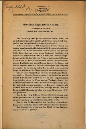 Nähere Mittheilungen über das Conydrin : vorgelegt in der Sitzung am 27. März 1863