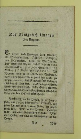 Das Königreich Ungarn oder Ungern
