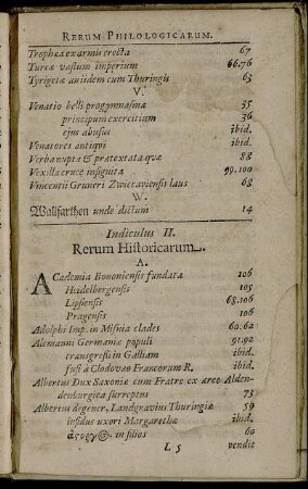 Indiculus II. Rerum Historicarum