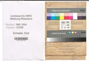 Entnazifizierung Emil Schaefer , geb. 04.05.1897 (Bauarbeiter)