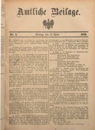 3: Beilage vom Freitag, 13. März 1908