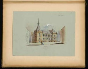 Rathaus, Calau Monatskonkurrenz März 1879: Perspektivische Ansicht