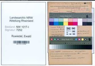 Entnazifizierung Ewald Ruwiedel , geb. 07.01.1893 (Kaufmaennischer Angestellter)