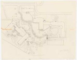 Johannesstift Berlin-Spandau Quellenhof, Schule und Kinderheim. Außenanlage: Gästehaus, Birkenhof und Stöckerhaus Lageplan 1:200