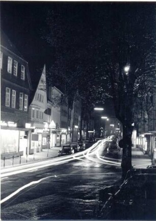 Lange Straße bei Nacht. Detmold. Aufnahmedatum unbekannt