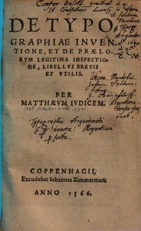 De typographiae inventione & de praelorum legitima inspectione : libellus
