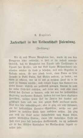 8. Kapitel. Aufenthalt in der Regentschaft Palembang (Fortsetzung)