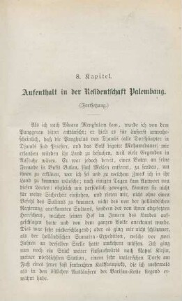 8. Kapitel. Aufenthalt in der Regentschaft Palembang (Fortsetzung)