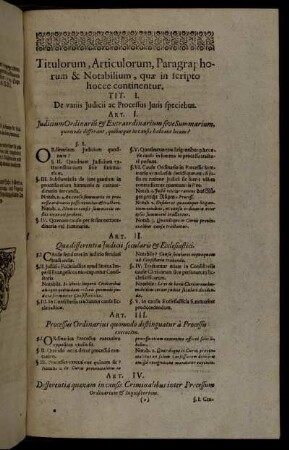 Titulorum, Articulorum, Paragraphorum & Notabilium, quæ in scripto hocce continentur.