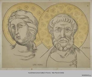 Kopf eines Engels und des Heiligen Petrus (aus der Maestà von Lippo Memmi in San Gimignano)
