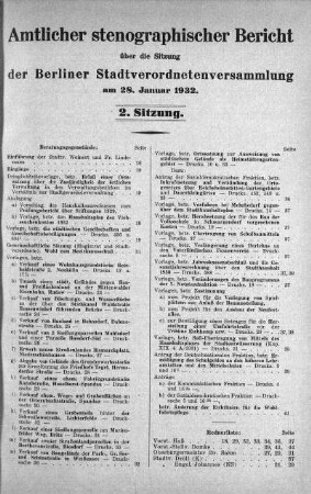 Sitzung 2, 28. Januar 1932