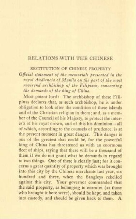 Relations with the Chinese