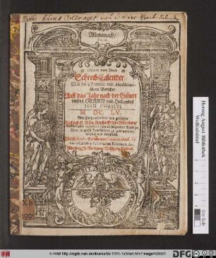 Newer und Alter Schreib-Calender, Mit der Chronica und Medicinischen Bericht/ Auff das Jahr ... M.DC.LV.