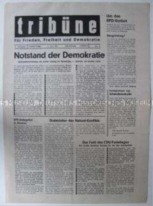 Kommunistische Halbmonatszeitung "tribüne" u.a. zu den Notstandsgesetzen