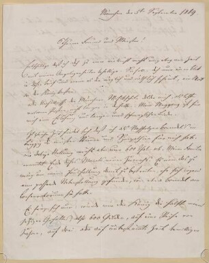 Joseph Joachim (1822-1882) und Helene Raff (1865-1942) Nachlass: Brief von Peter Cornelius an Joseph Joachim Raff - BSB Raffiana VIII. Cornelius, Peter