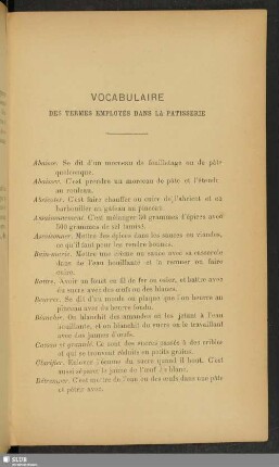 Vocabulaire des termes employés dans la patisserie