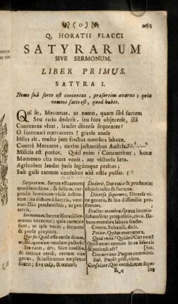 263-332, Q. Horatii Flacci Satyrarum Sive Sermonum. Liber Primus.