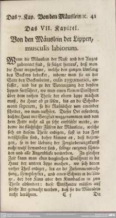Das VII. Kapitel. Von den Mäuslein der Lippen, musculis labiorum