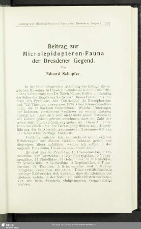 Beitrag zur Microlepidopteren-Fauna der Dresdener Gegend