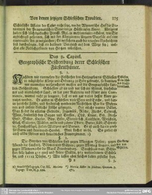 Das 8. Capitel. Geographische Beschreibung derer Schlesischen Fürstenthümer