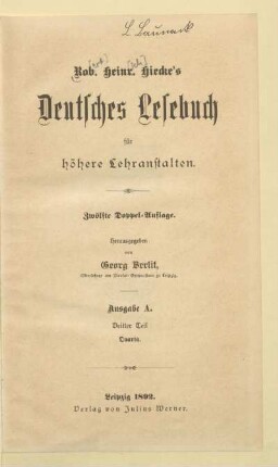 Teil 3 = Quarta, [Schülerband]: [Teil 3 = Quarta, [Schülerband]]