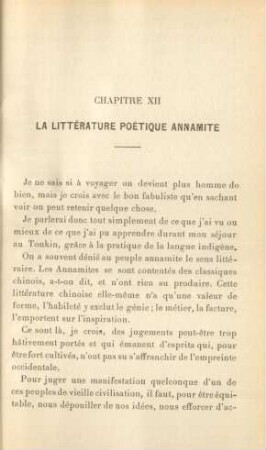 Chapitre XII. La littérature poétique annamite