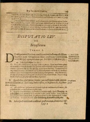 Disputatio LXV. De Investitura