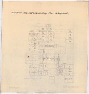 Villa von der Heydt, Berlin-Tiergarten Umbau: Trägerlage und Deckenausbildung über dem Kellergeschoss 1:100