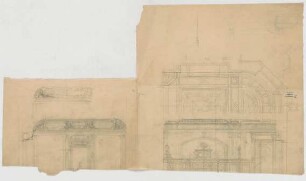 Thiersch, August ; München, Leopoldstr.; Wohnhaus Haymann - Teilgrundriss, Teilansichten